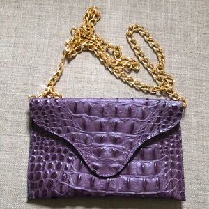 j.j. Winters Purple crocodile pattern body bag